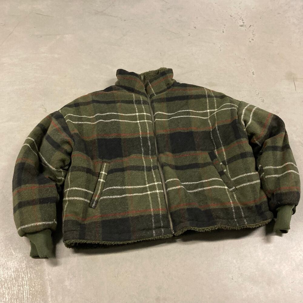Y2K boxy reversible flannel American eagle jacket